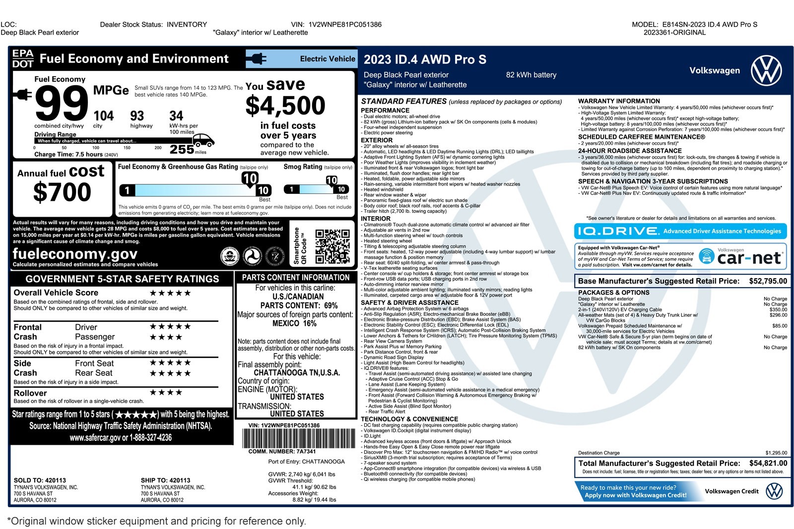 Used 2023 Volkswagen ID.4 PRO S with VIN 1V2WNPE81PC051386 for sale in Costa Mesa, CA
