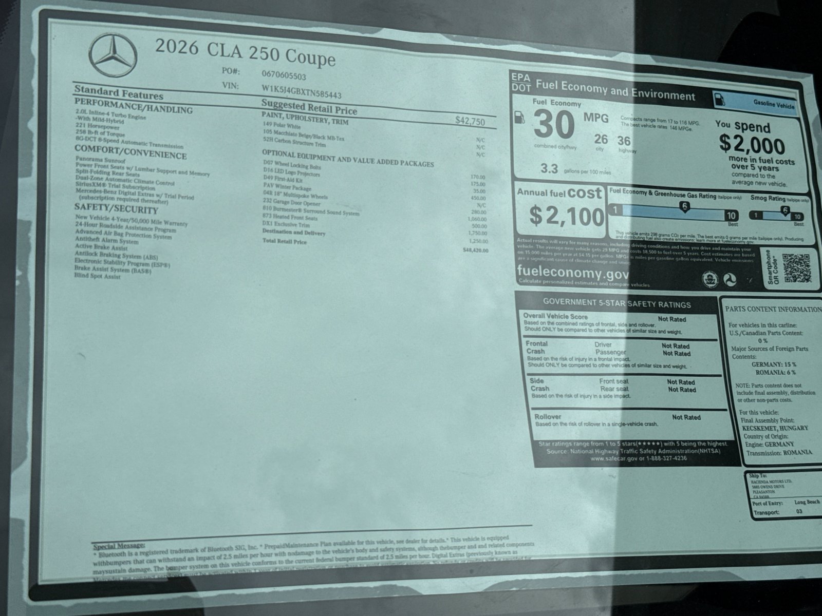 2026 Mercedes Benz CLA 250 photo 24