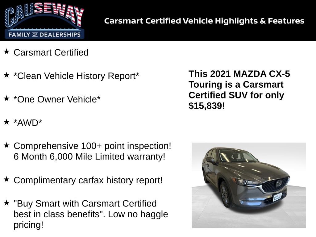 Used 2021 Mazda CX-5 Touring with VIN JM3KFBCM0M0321924 for sale in Stafford Township, NJ