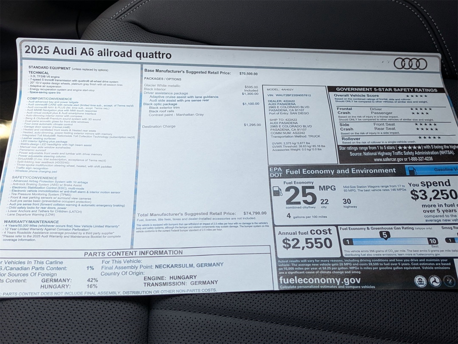 2025 Audi A6 Allroad Premium Plus Quattro photo 17