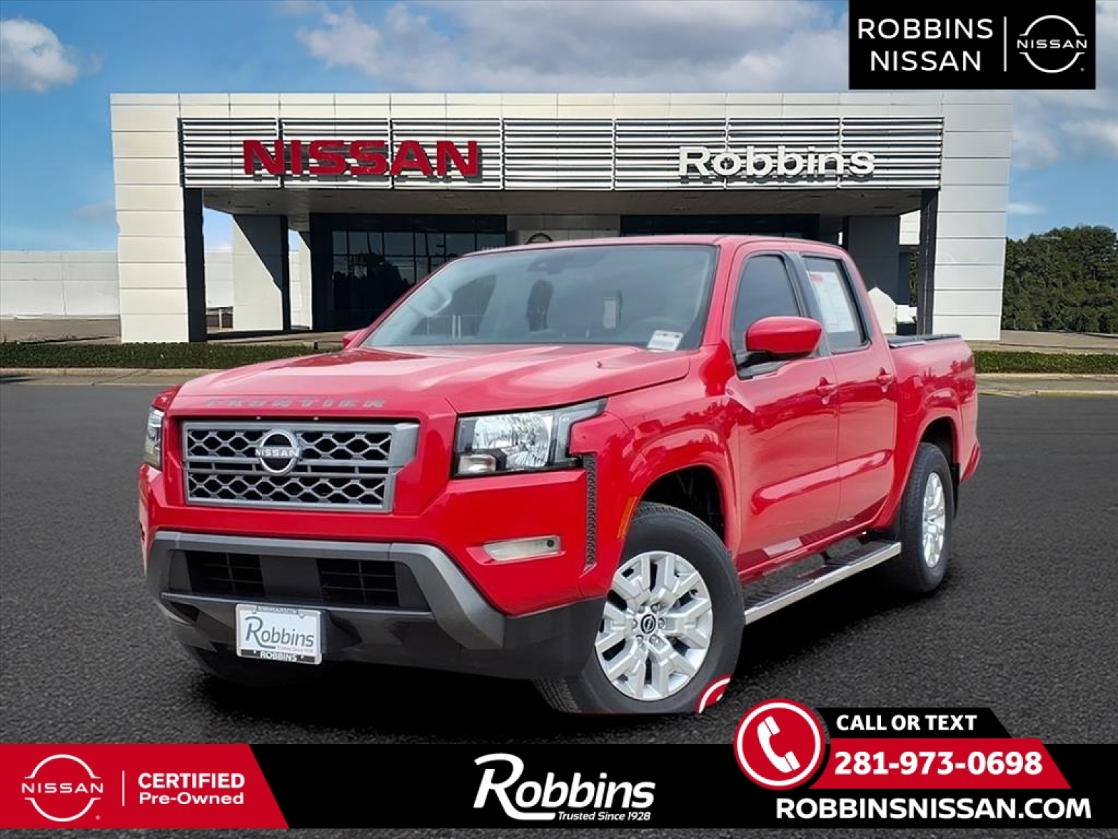 2023 Nissan Frontier SV Red at Robbins Nissan
