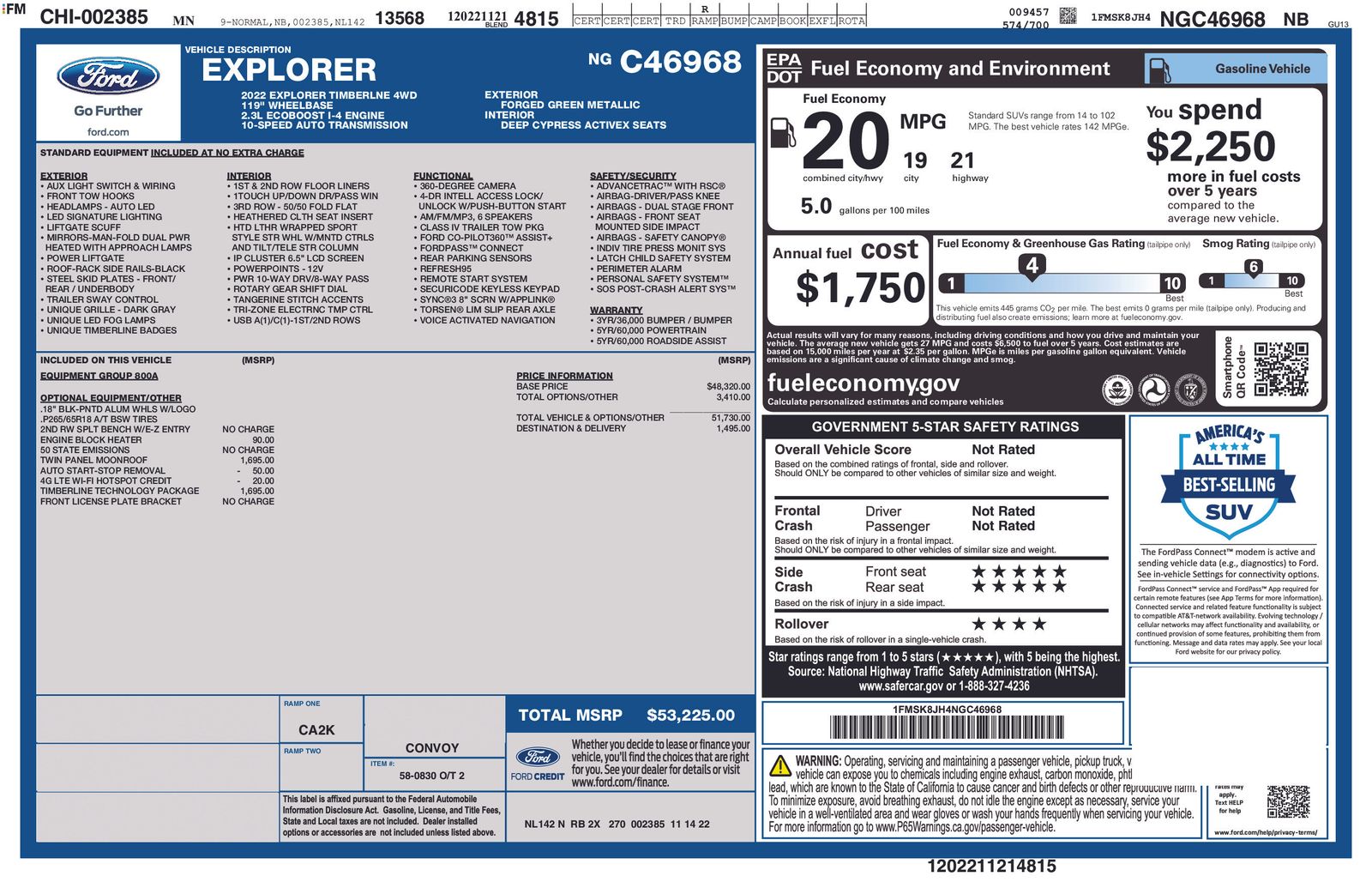Used 2022 Ford Explorer TIMBERLINE with VIN 1FMSK8JH4NGC46968 for sale in Brainerd, Minnesota