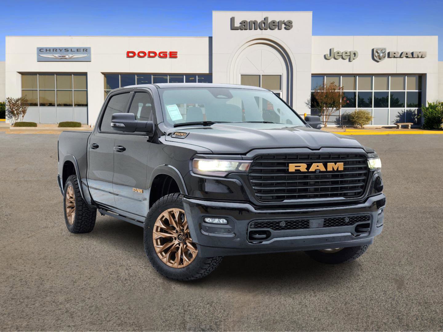 New 2025 Diamond Black Crystal Pearl-Coat Exterior Paint RAM Laramie image 1