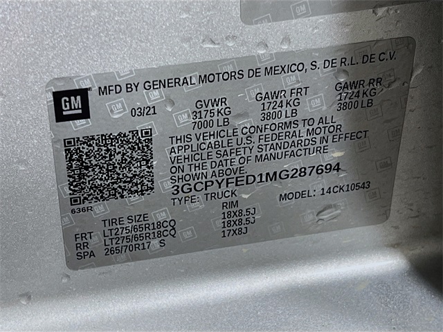 2021 Chevrolet Silverado 1500 LT Trail Boss photo 11