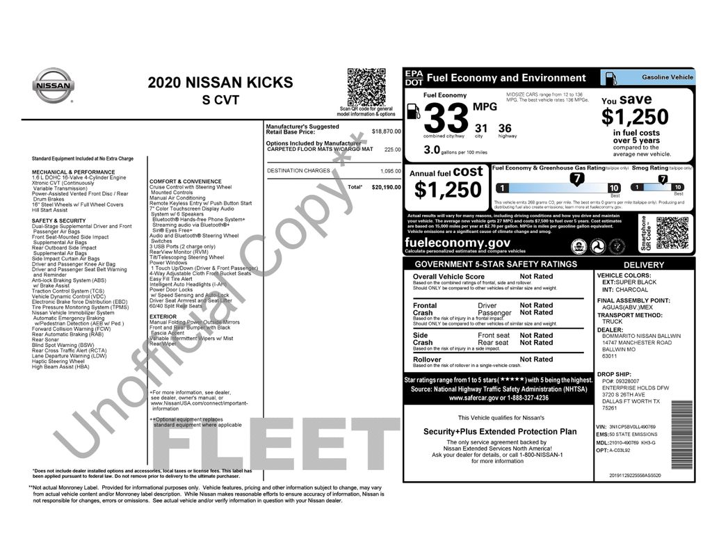 Used 2020 Nissan Kicks S with VIN 3N1CP5BV0LL490769 for sale in Newton, IA