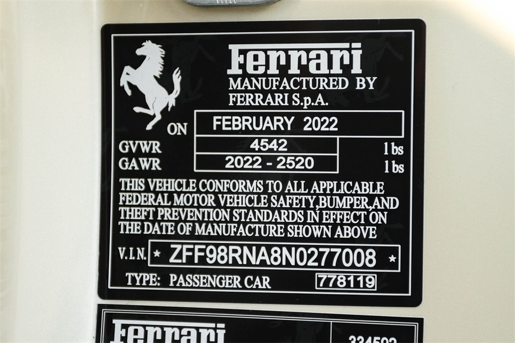 Certified Used 2022 Sabbia Del Deserto Ferrari Base image 42