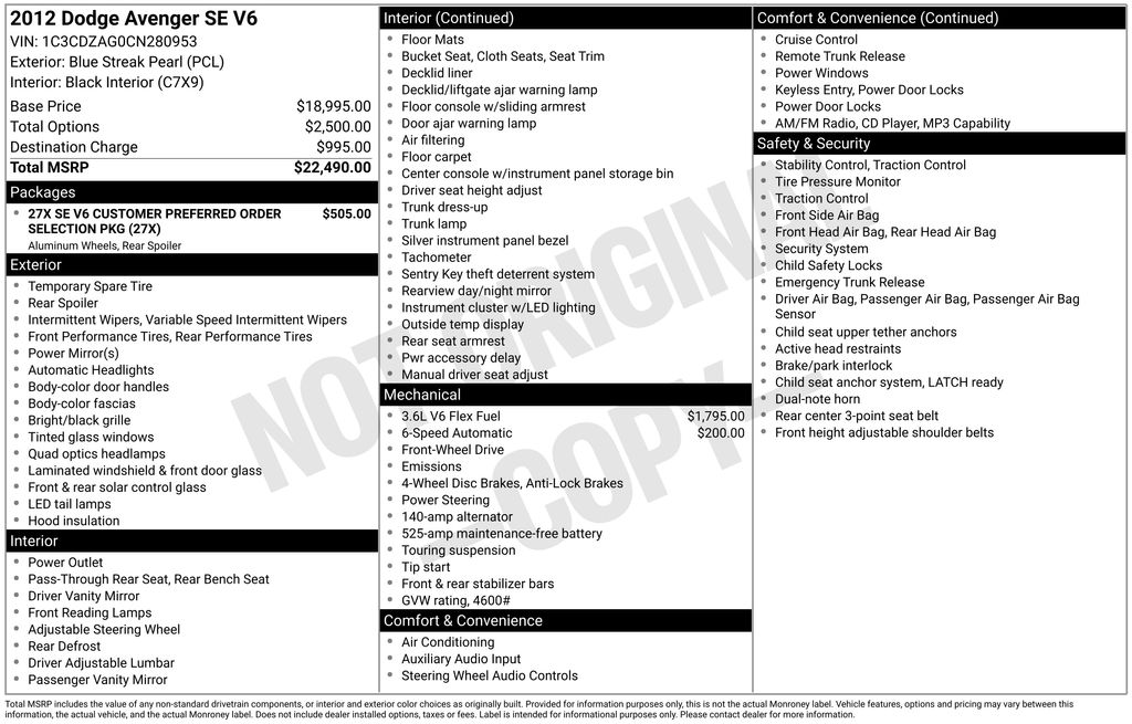 2012 Dodge Avenger SE's photo