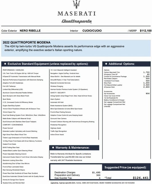 2022 Maserati Quattroporte's photo