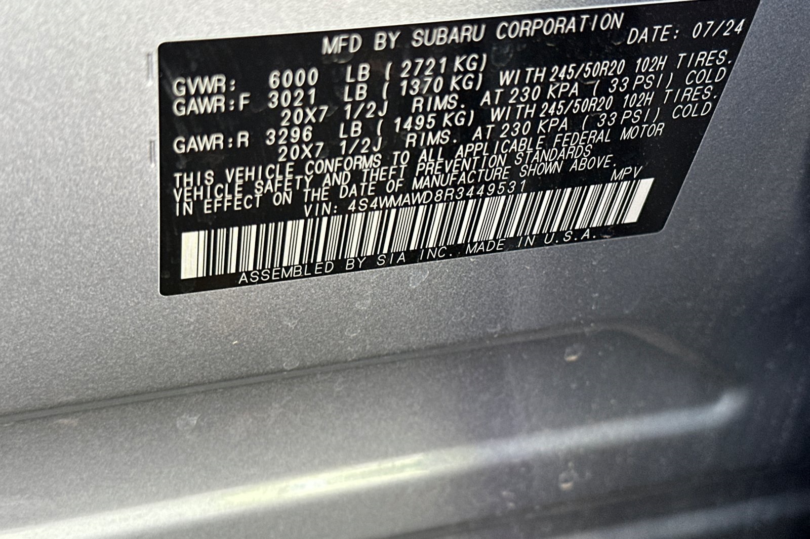 2024 Subaru Ascent Touring photo 4