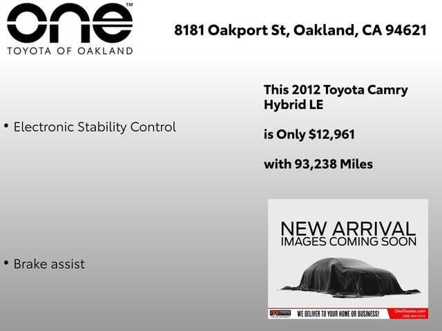 Used 2012 Toyota Camry LE Hybrid with VIN 4T1BD1FK1CU027230 for sale in Oakland, CA