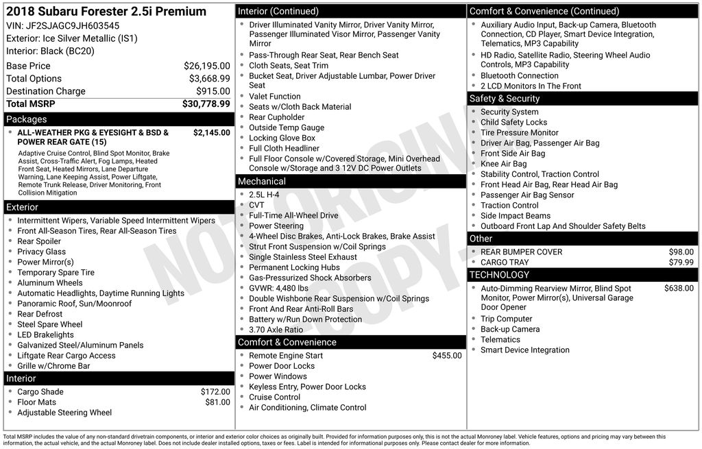 2018 Subaru Forester Premium