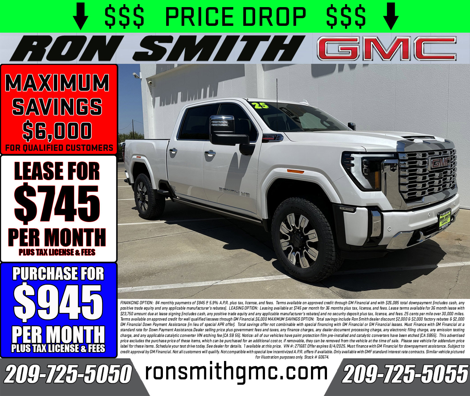 New 2025 White Frost Tricoat GMC Denali image 1