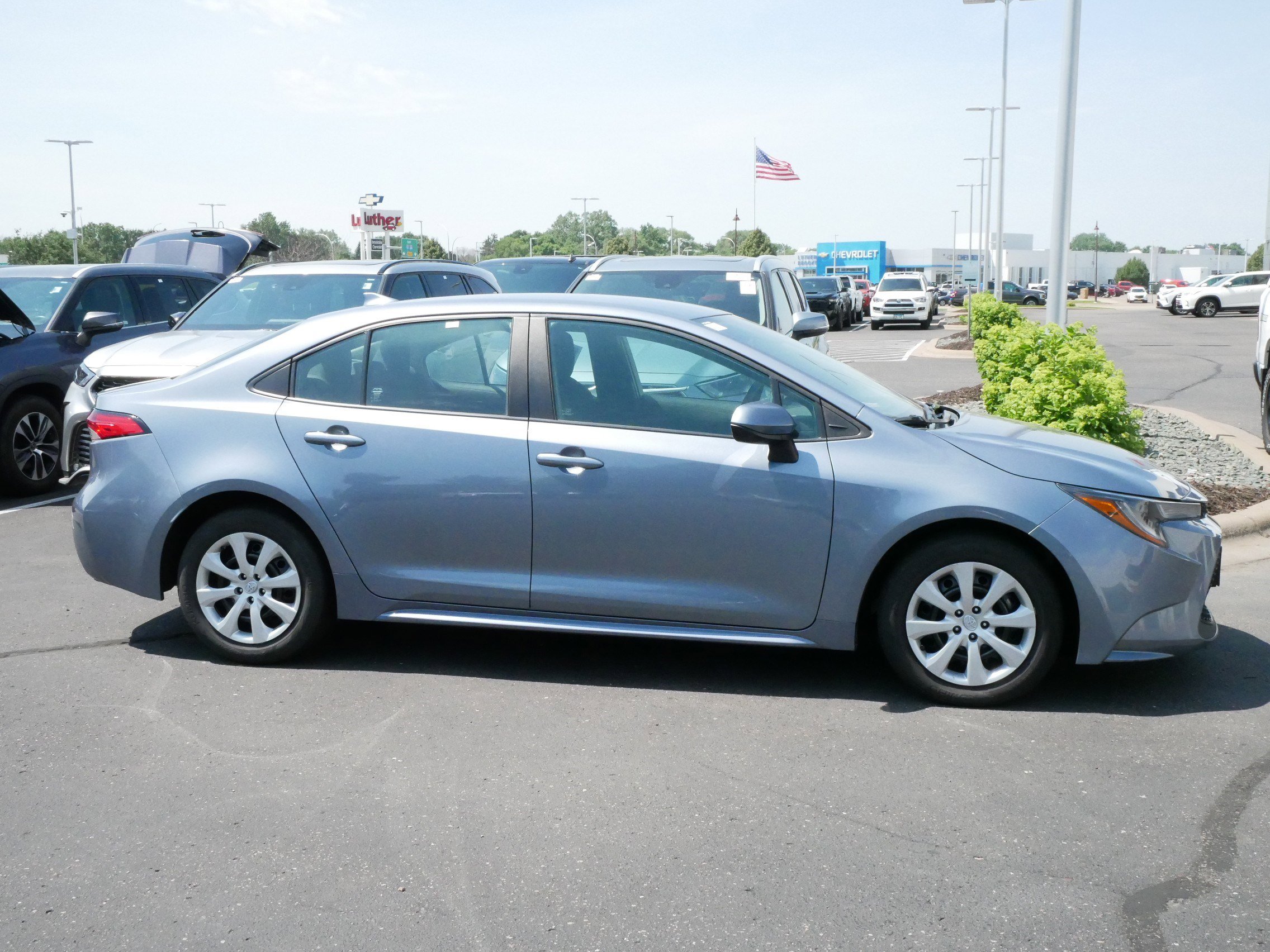 Certified 2021 Toyota Corolla LE with VIN 5YFEPMAE5MP245245 for sale in Brooklyn Center, Minnesota