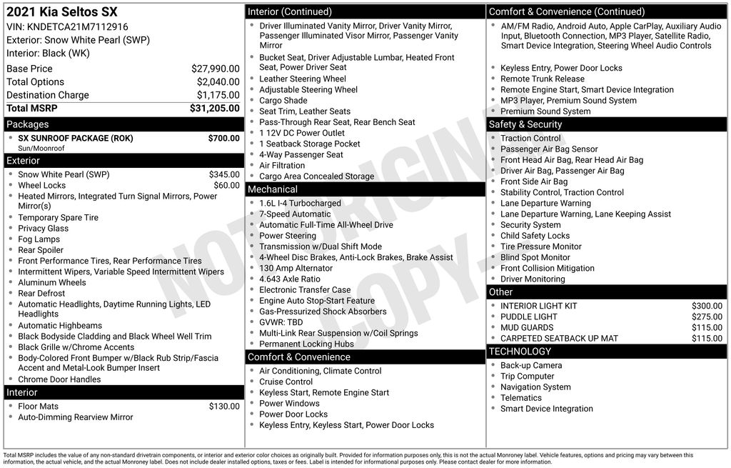 Used 2021 Kia Seltos SX with VIN KNDETCA21M7112916 for sale in Elk River, Minnesota