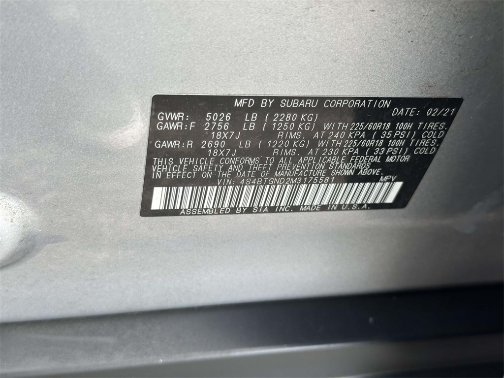 2021 Subaru Outback Limited XT photo 24