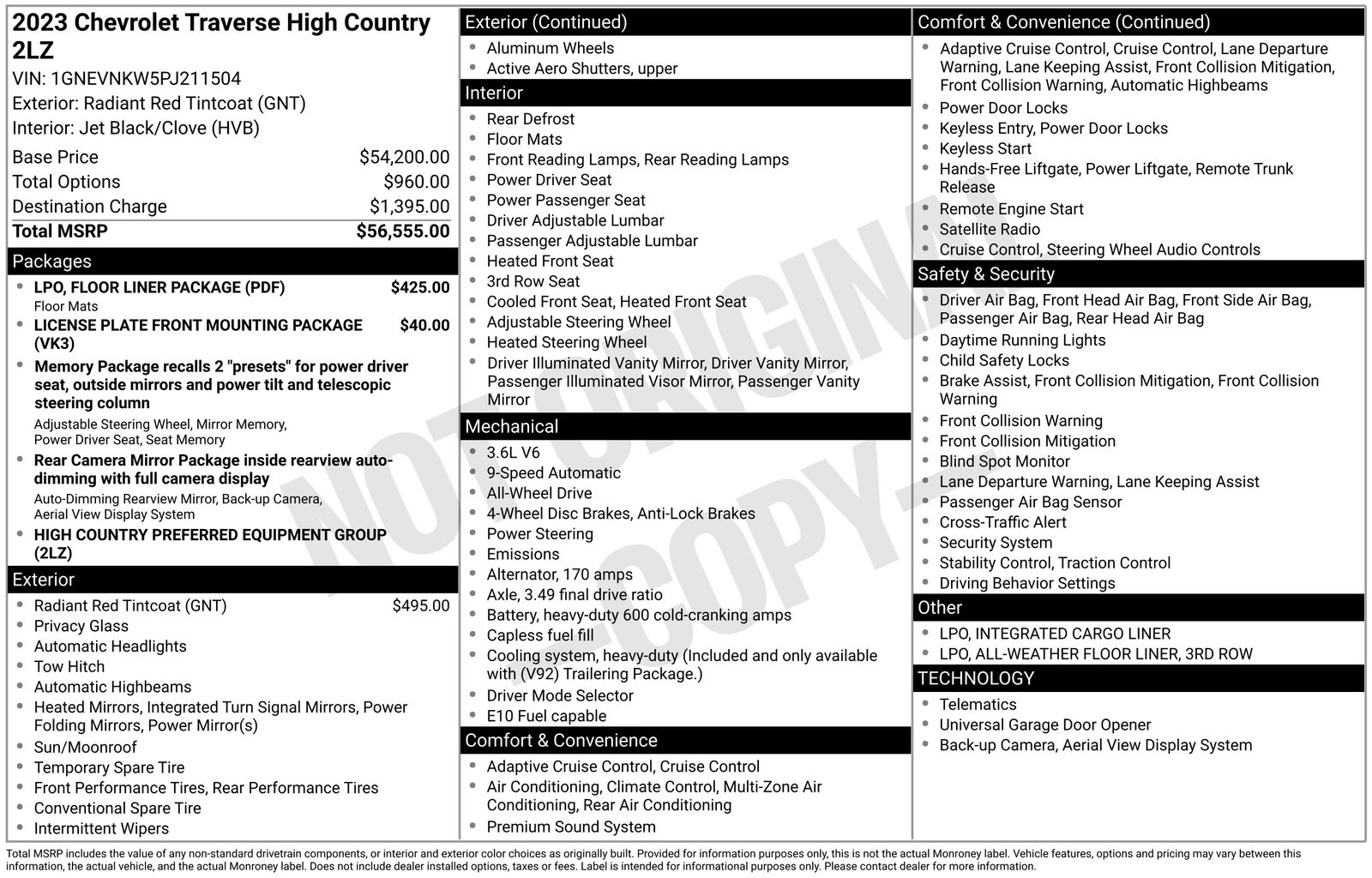 Certified 2023 Chevrolet Traverse High Country with VIN 1GNEVNKW5PJ211504 for sale in Brainerd, Minnesota