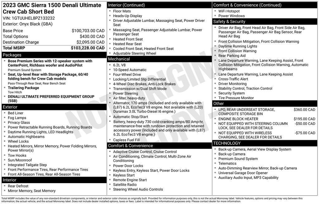 Certified 2023 GMC Sierra 1500 Denali Ultimate with VIN 1GTUUHEL8PZ133232 for sale in Elk River, Minnesota