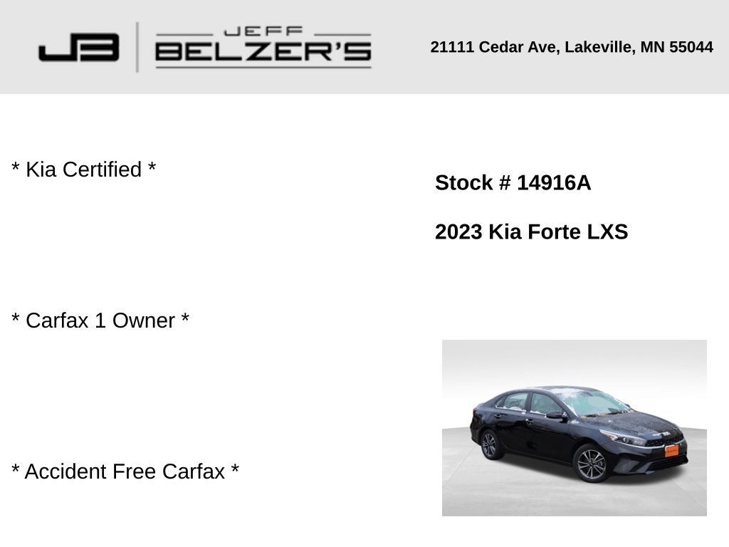 Used 2023 Kia Forte LXS with VIN 3KPF24AD3PE658250 for sale in Lakeville, MN