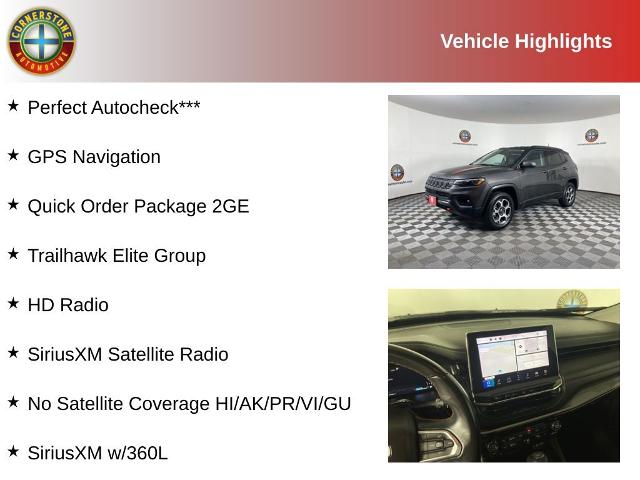 Used 2022 Jeep Compass Trailhawk with VIN 3C4NJDDB5NT161217 for sale in Elk River, Minnesota