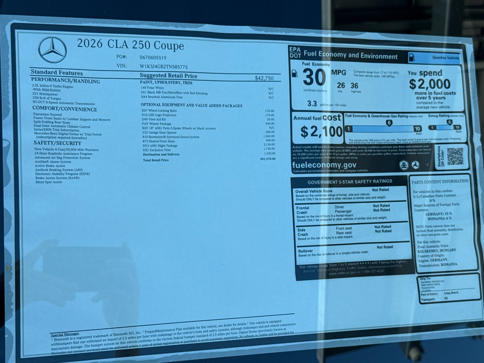 2026 Mercedes Benz CLA 250 photo 25