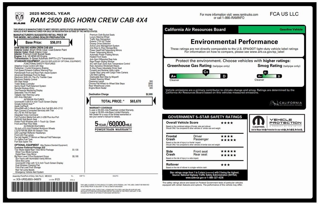 Used 2025 RAM Ram 2500 Pickup Big Horn with VIN 3C6UR5DJ8SG546879 for sale in Kansas City