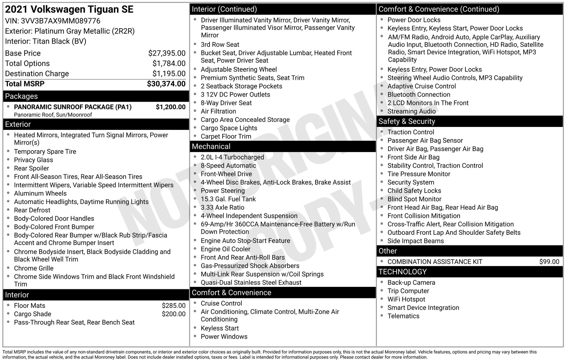 2021 Volkswagen Tiguan SE's photo