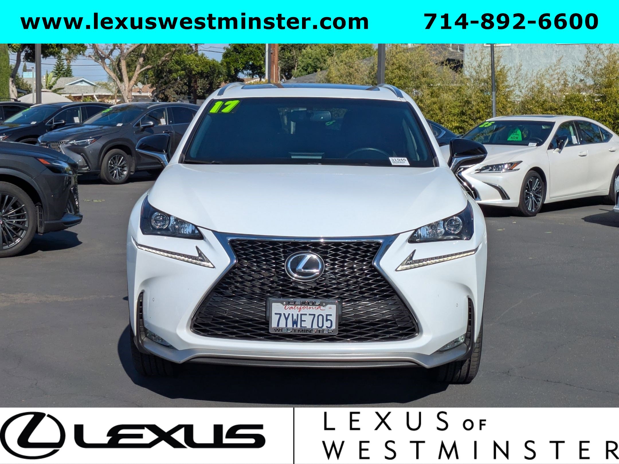 Used 2017 Lexus NX F Sport with VIN JTJYARBZ8H2074361 for sale in Westminster, CA