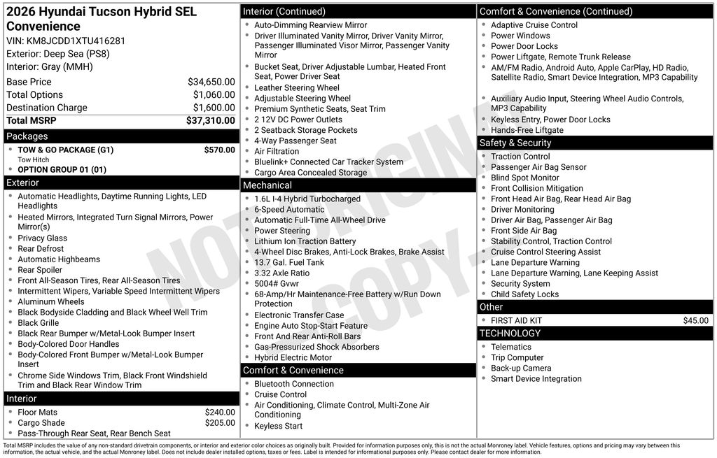 2026 Hyundai Tucson SEL Convenience's photo