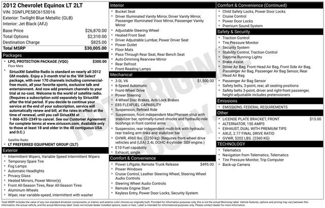 2012 Chevrolet Equinox 2LT