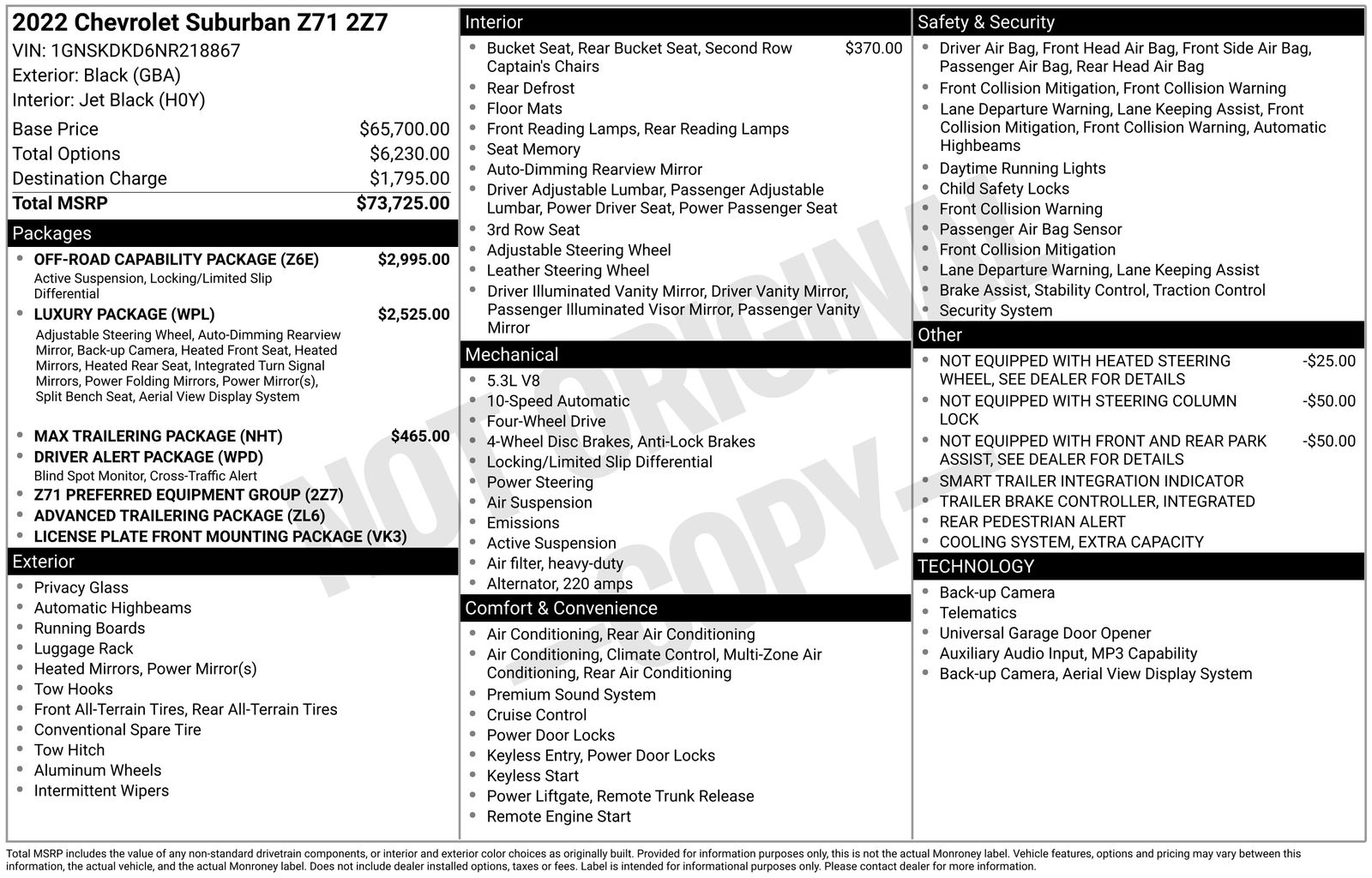 Used 2022 Chevrolet Suburban Z71 with VIN 1GNSKDKD6NR218867 for sale in Brainerd, Minnesota