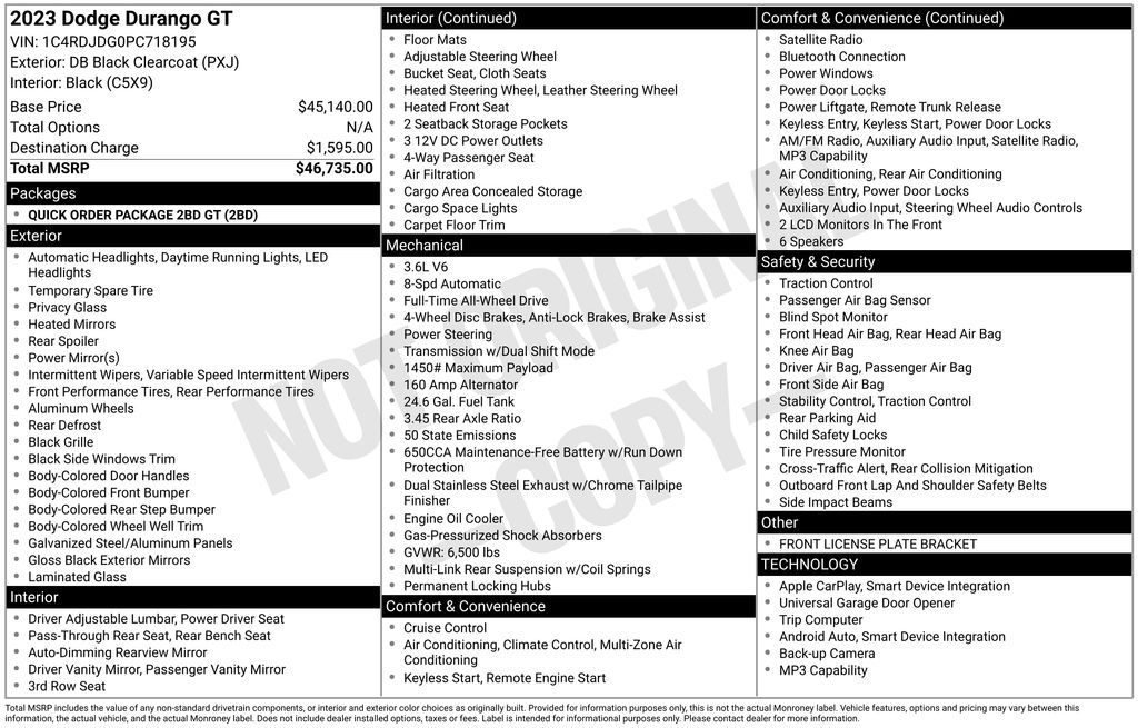 Used 2023 Dodge Durango GT with VIN 1C4RDJDG0PC718195 for sale in Elk River, Minnesota