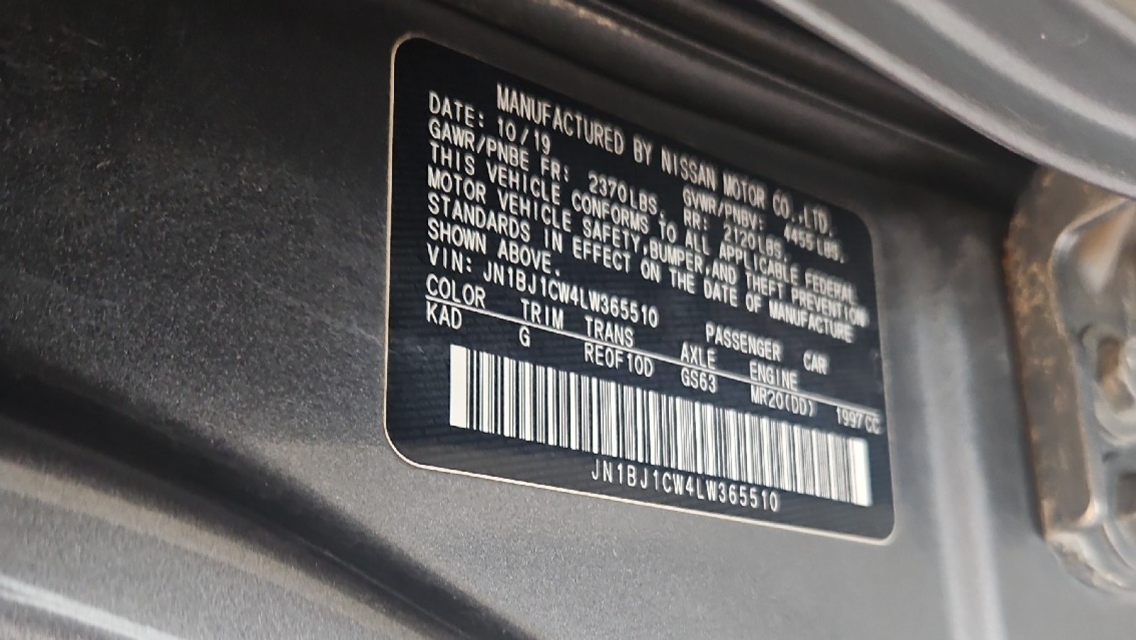 Used 2020 GRAY Nissan SV image 20