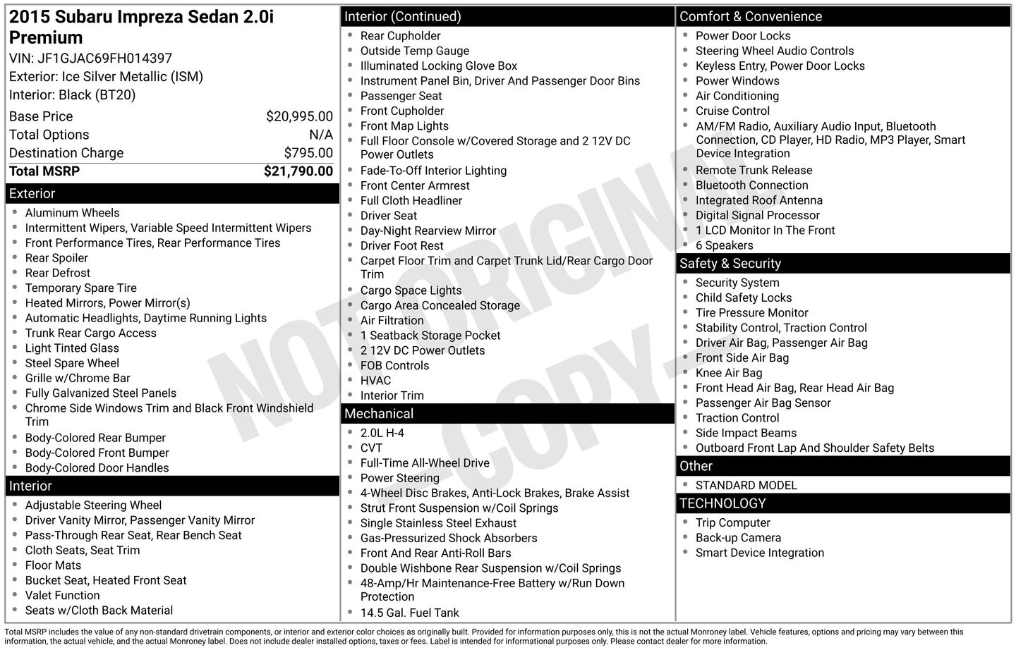 Used 2015 Subaru Impreza Premium with VIN JF1GJAC69FH014397 for sale in Union Gap, WA