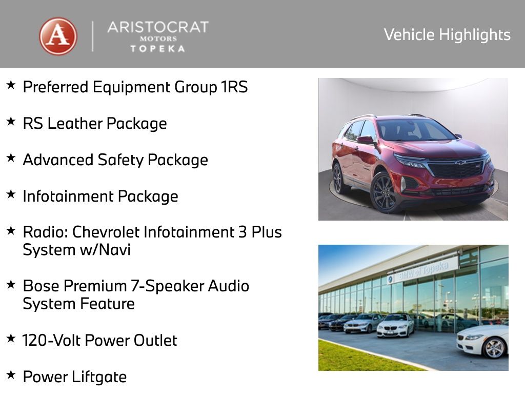 Used 2022 Chevrolet Equinox RS with VIN 3GNAXMEV7NS103144 for sale in Kansas City