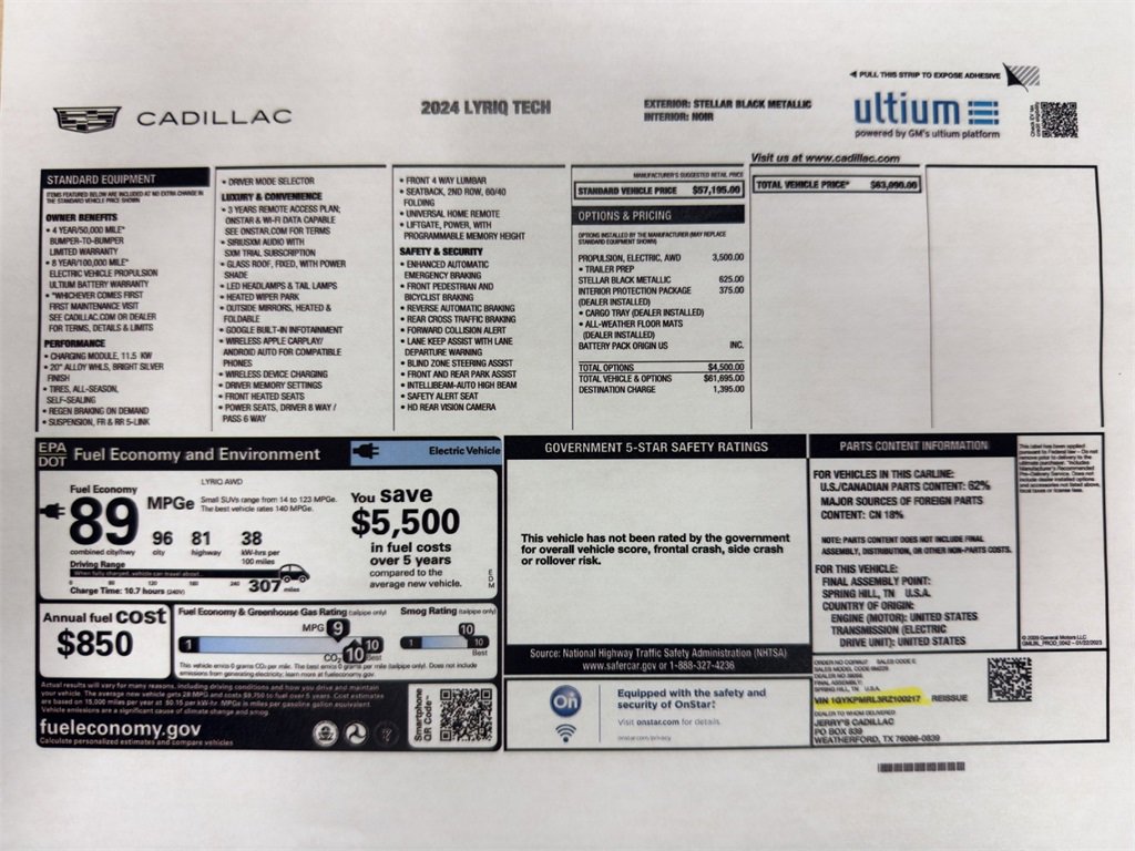 Used 2024 Cadillac LYRIQ Tech with VIN 1GYKPMRL3RZ100217 for sale in Saint Joseph, MO