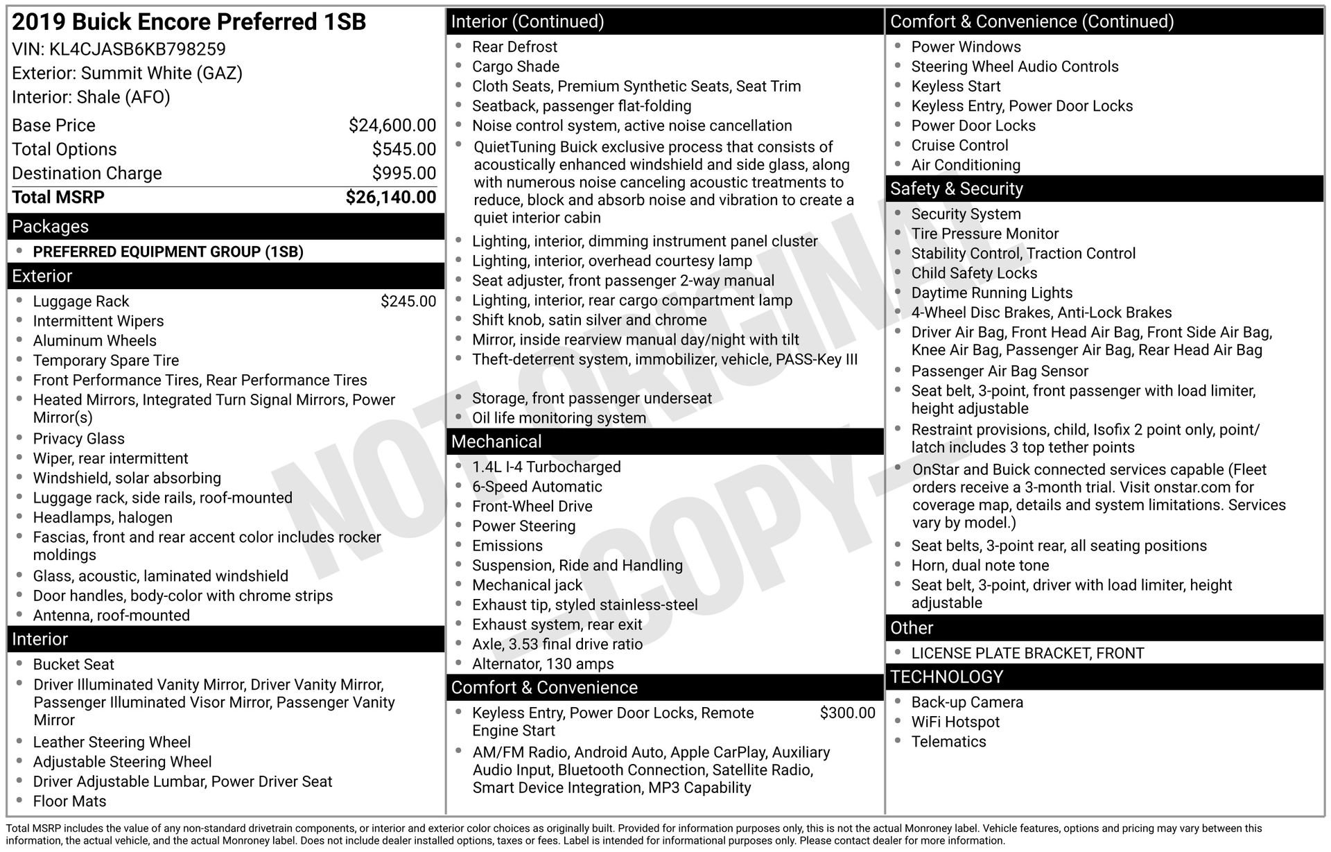 2019 Buick Encore Preferred's photo