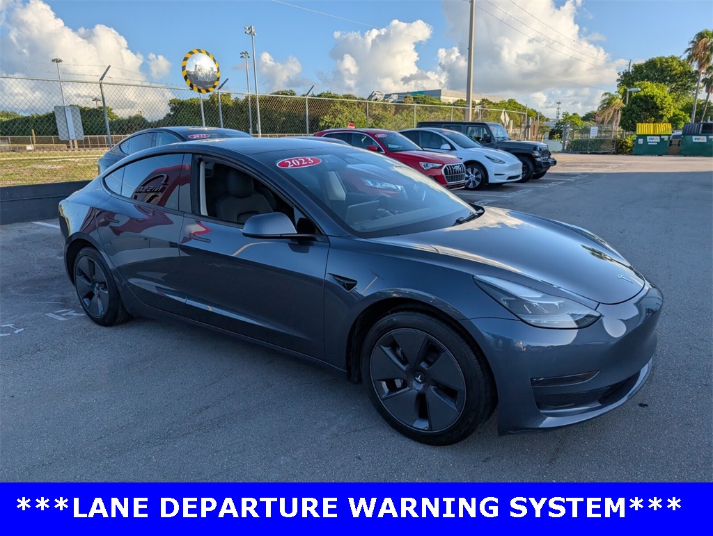 Used 2023 Tesla Model 3 Base with VIN 5YJ3E1EA2PF423101 for sale in Delray Beach, FL