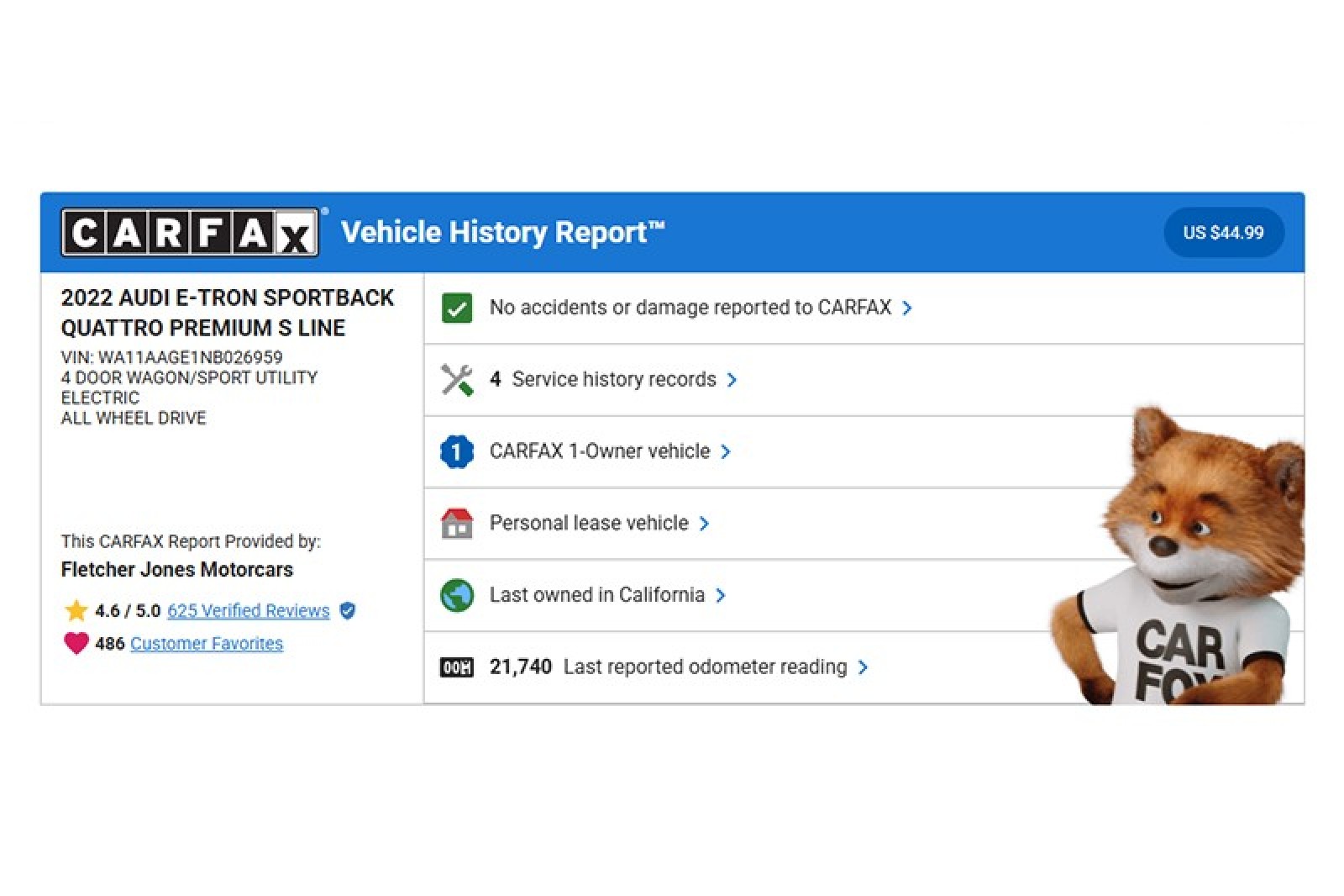 Used 2022 Audi e-tron Sportback Premium with VIN WA11AAGE1NB026959 for sale in Costa Mesa, CA