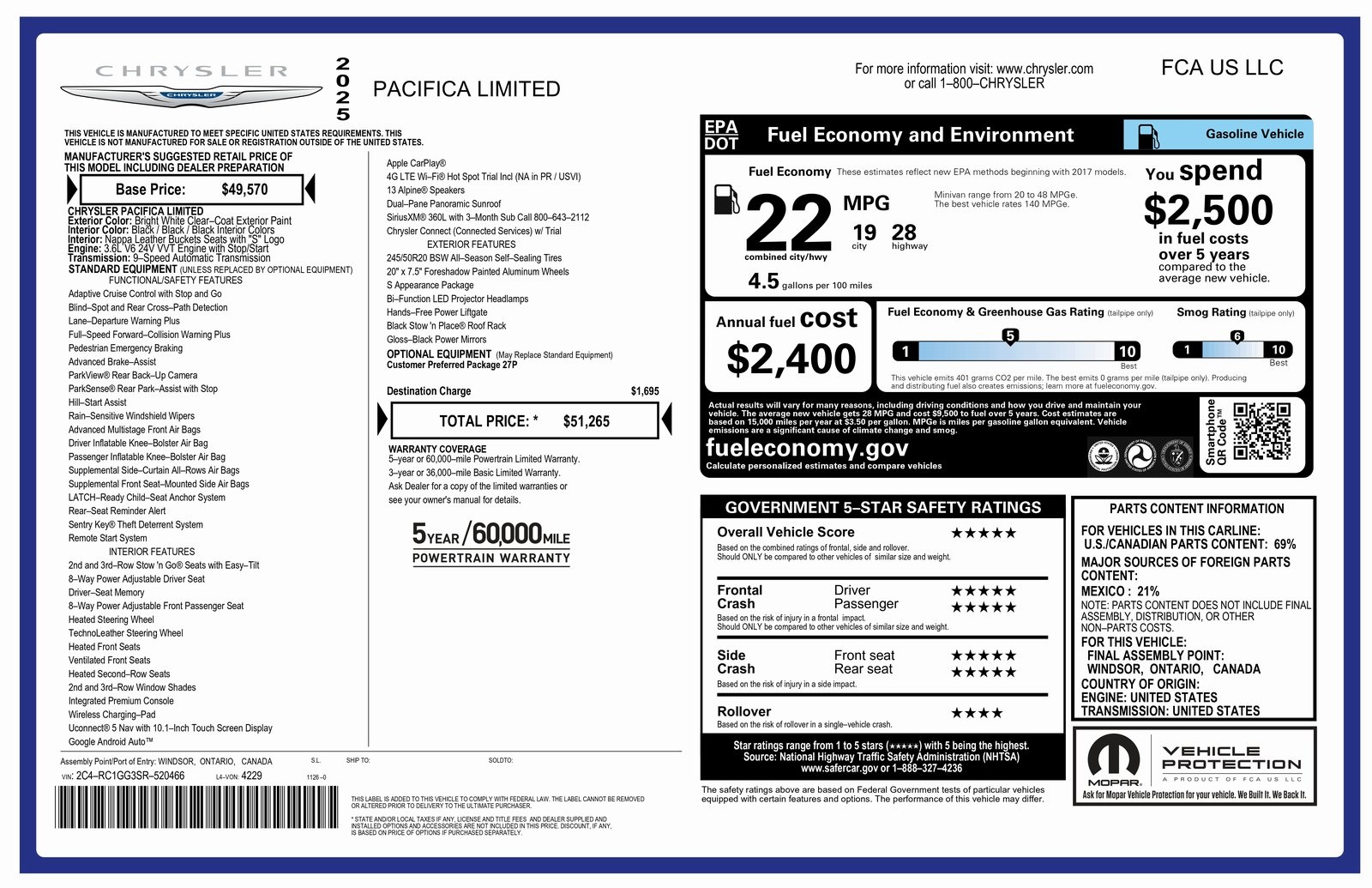 2025 Chrysler Pacifica Limited's photo