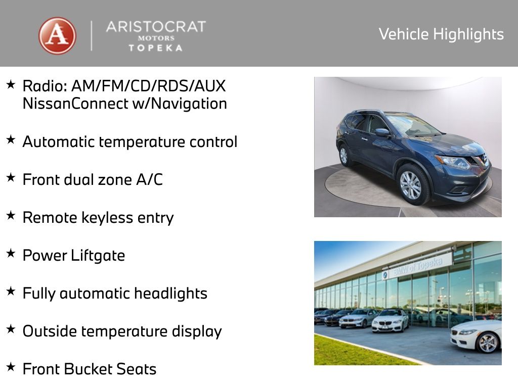 Used 2016 Nissan Rogue SV with VIN KNMAT2MV6GP709594 for sale in Kansas City