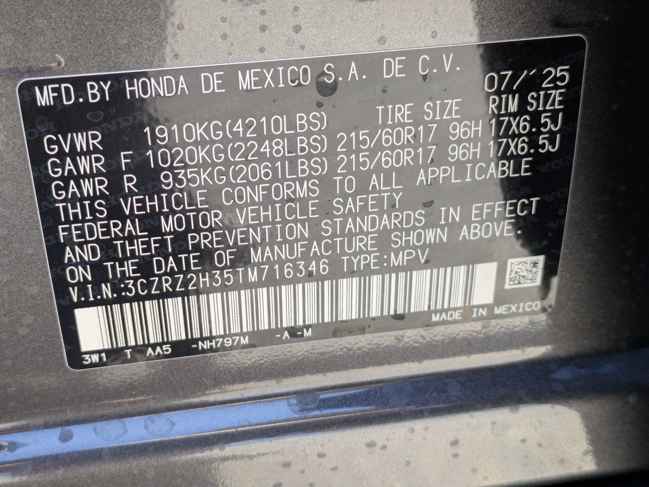2026 Honda HR-V LX photo 19