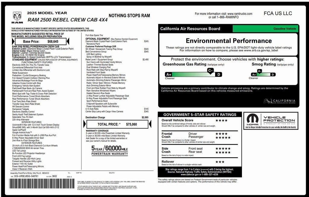 Used 2025 RAM Ram 2500 Pickup Rebel with VIN 3C6UR5EJ8SG548761 for sale in Kansas City