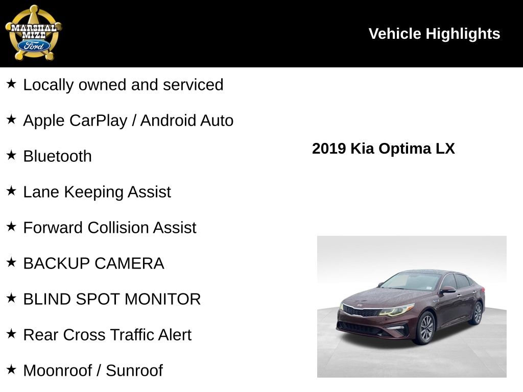 Used 2019 Kia Optima LX with VIN 5XXGT4L3XKG330992 for sale in Chattanooga, TN
