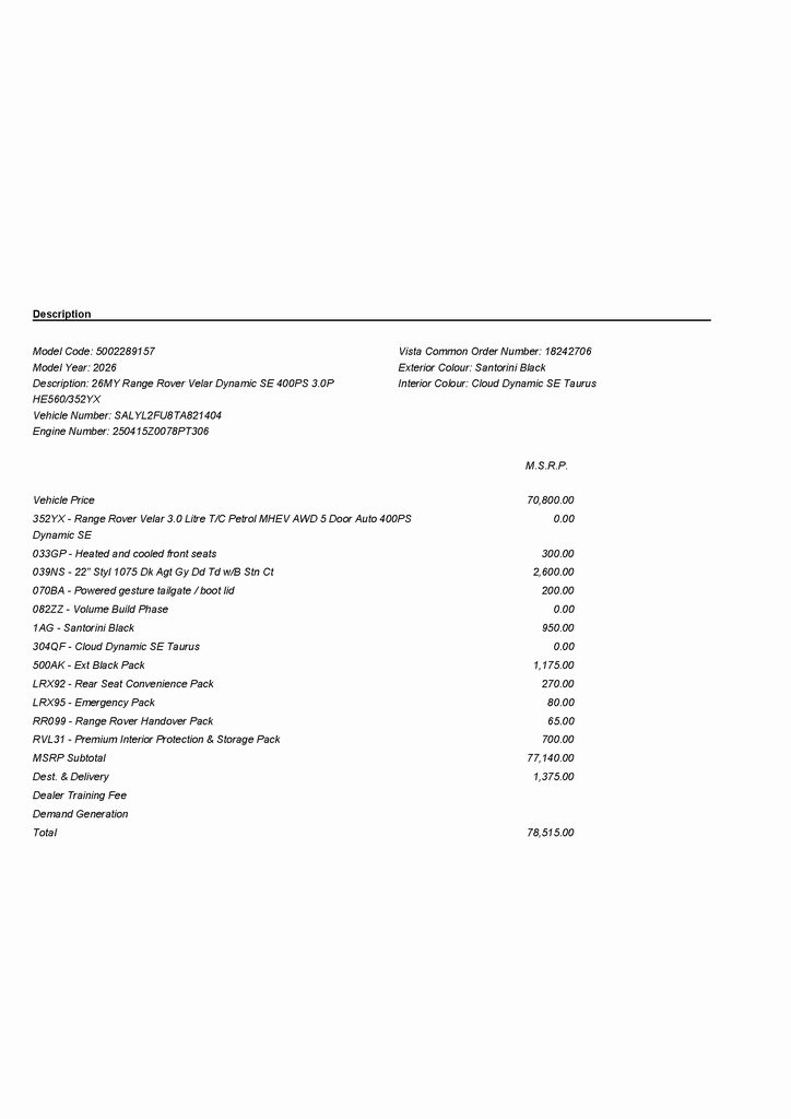2026 LAND ROVER RANGE ROVER VELAR - Image 3