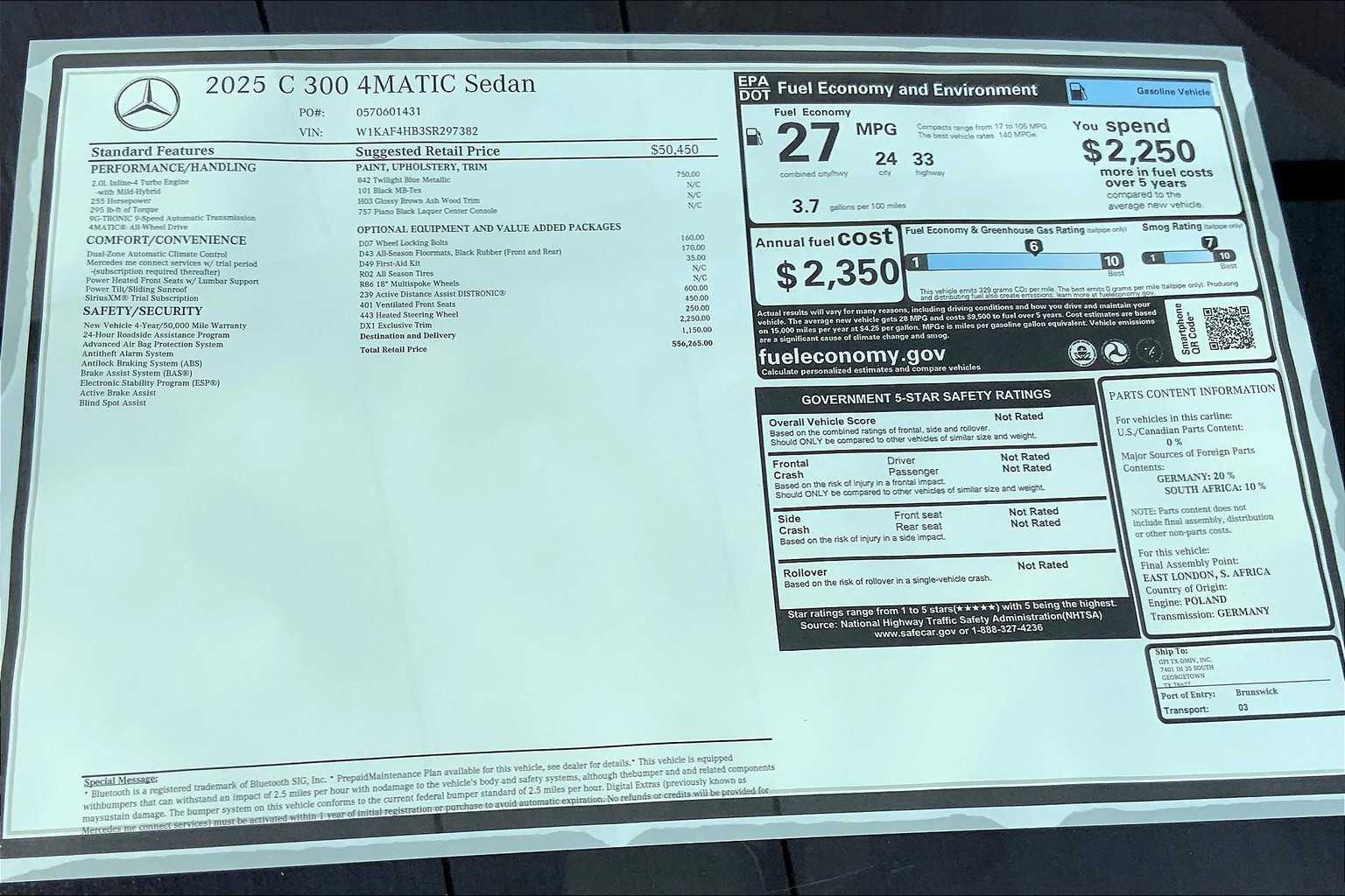 2025 Mercedes Benz C 300 4MATIC Sedan photo 19