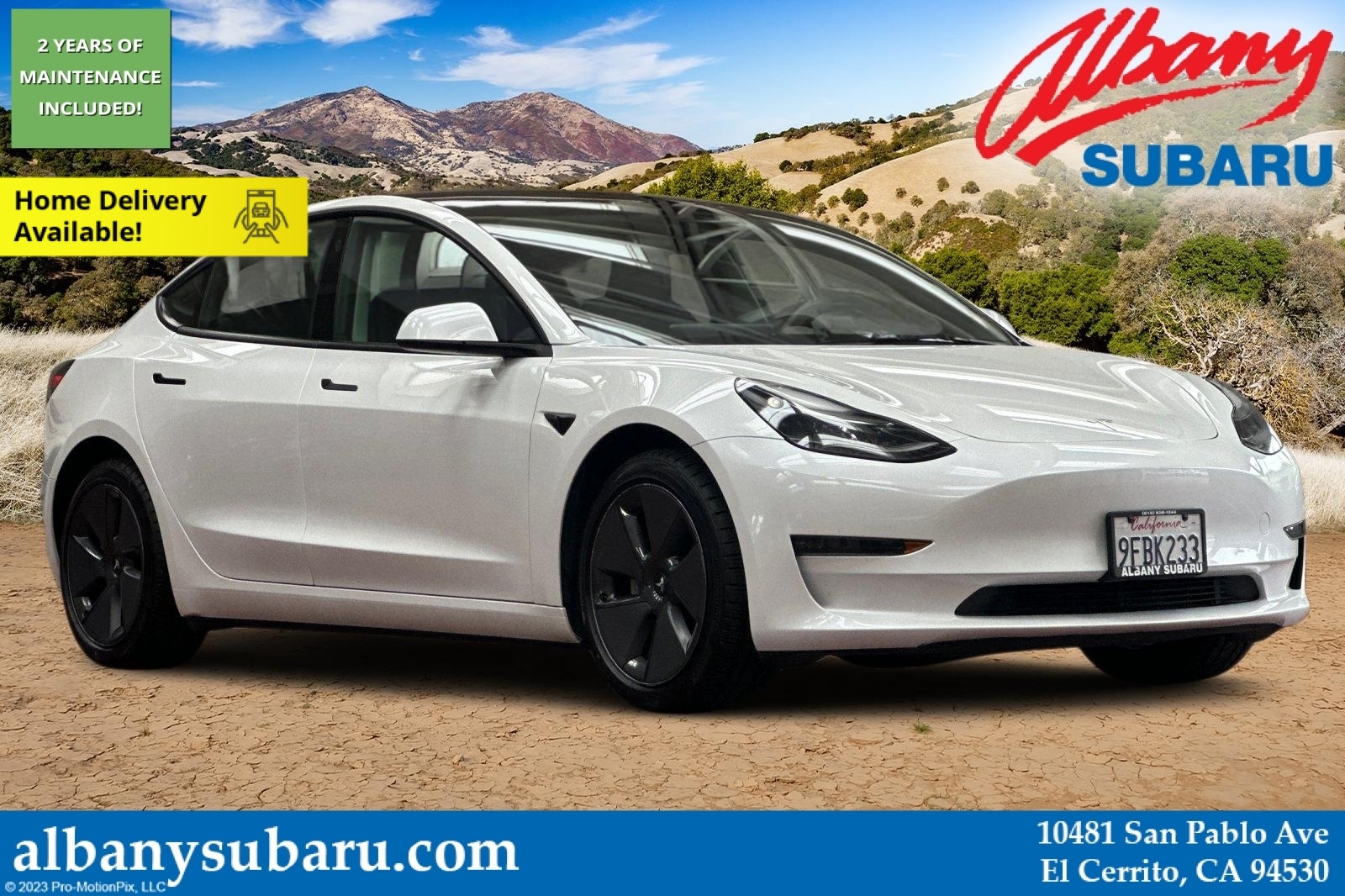 Used 2023 Tesla Model 3 Long Range with VIN 5YJ3E1EBXPF477335 for sale in Albany, CA