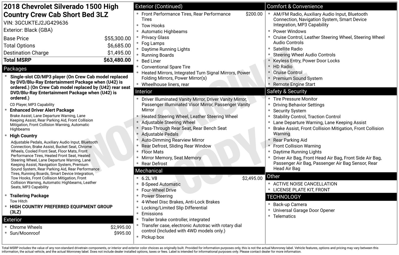 Used 2018 Chevrolet Silverado 1500 High Country with VIN 3GCUKTEJ2JG429636 for sale in Brainerd, Minnesota