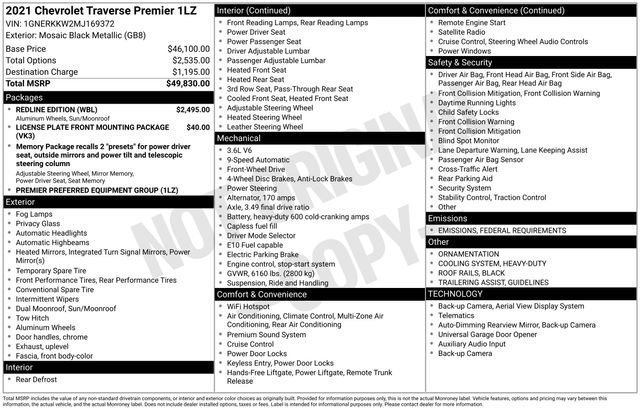 2021 Chevrolet Traverse Premier