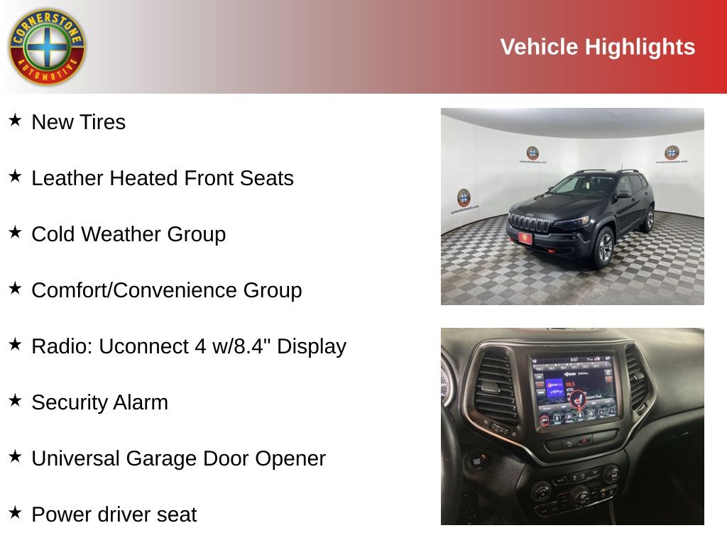 Used 2019 Jeep Cherokee Trailhawk with VIN 1C4PJMBX0KD151154 for sale in Elk River, Minnesota