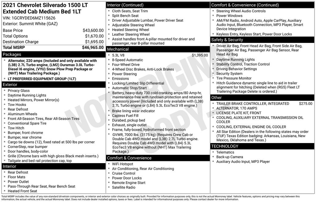 Used 2021 Chevrolet Silverado 1500 LT with VIN 1GCRYDED6MZ115626 for sale in Elk River, Minnesota